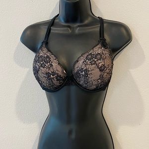 Victoria Secret black lace bra with rhinestones